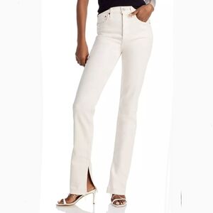 Re/Done 70S High Rise Skinny Bootcut Jean Button Fly Frayed Vintage White 28 NWT